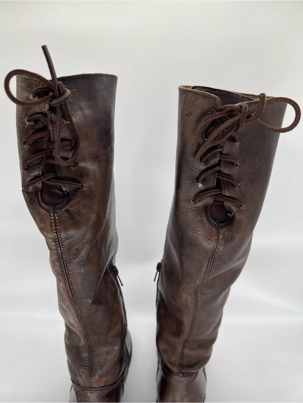 BED|STU Tall Manchester Distressed BrownLeather Boots